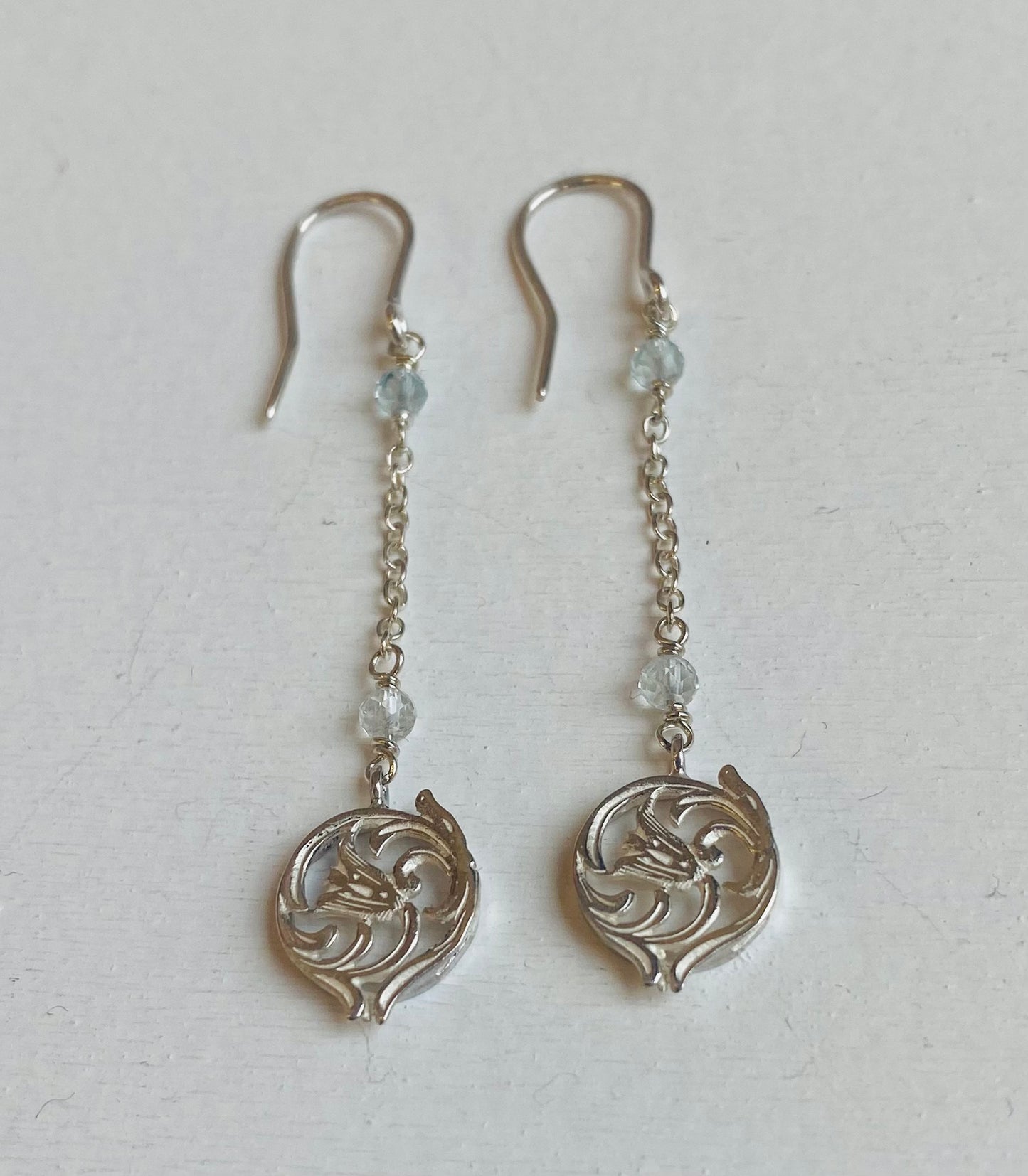 Orecchini argento acquamarina
