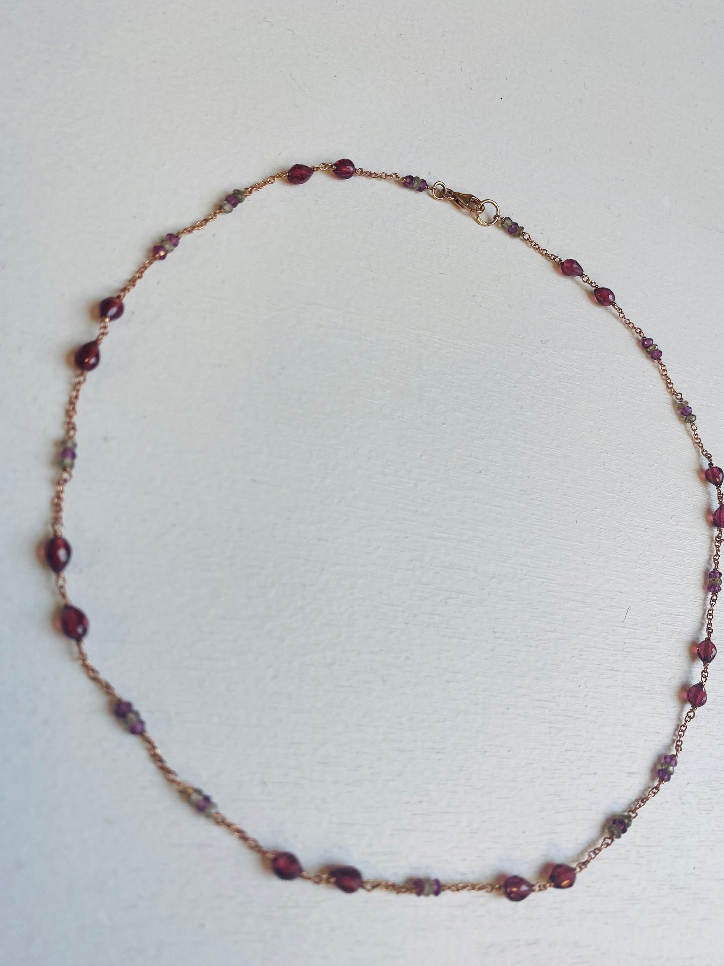 Girocollo zaffiri e rodolite Laglio