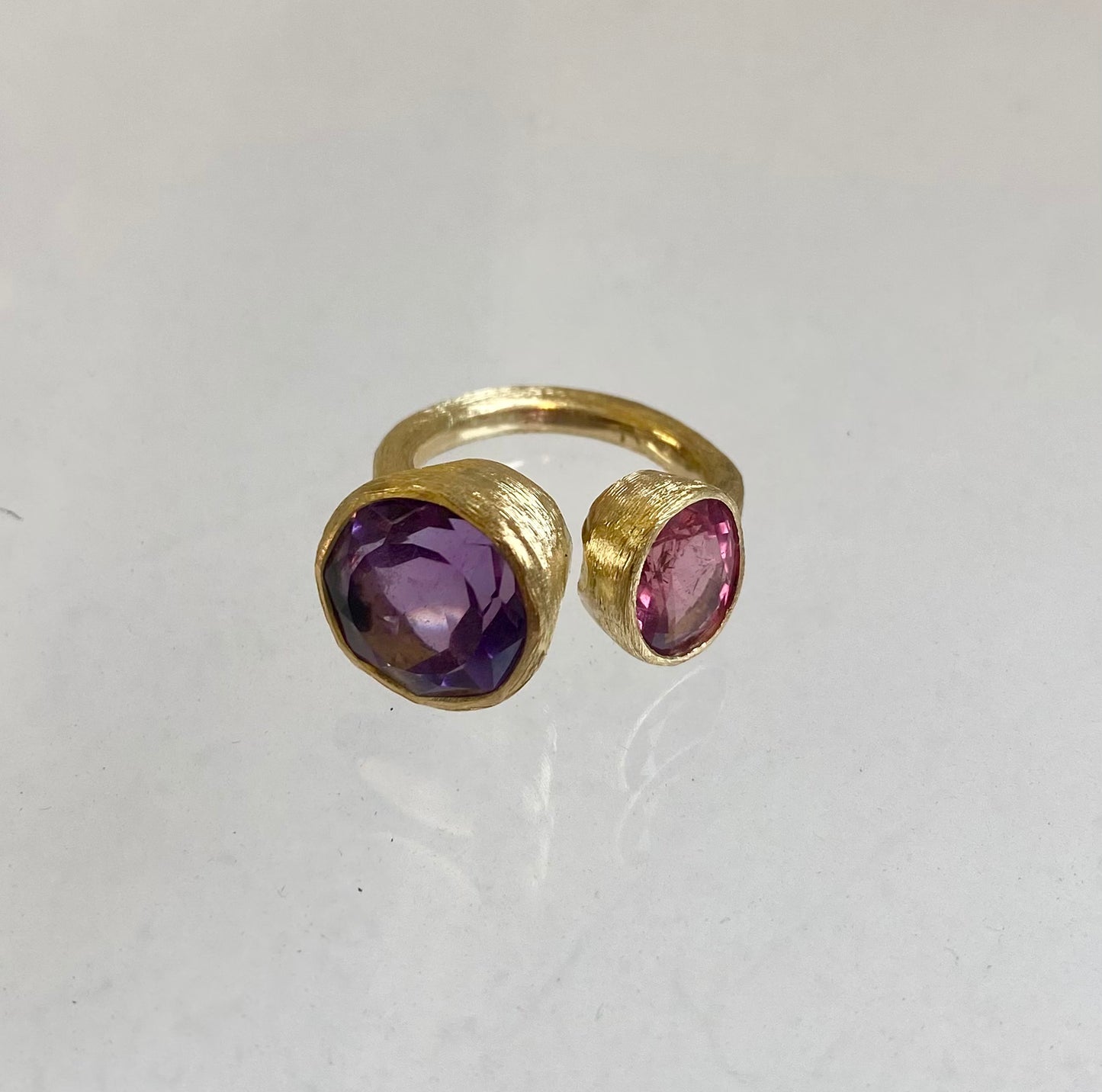 Anello ametista e tormalina rosa Bellagio