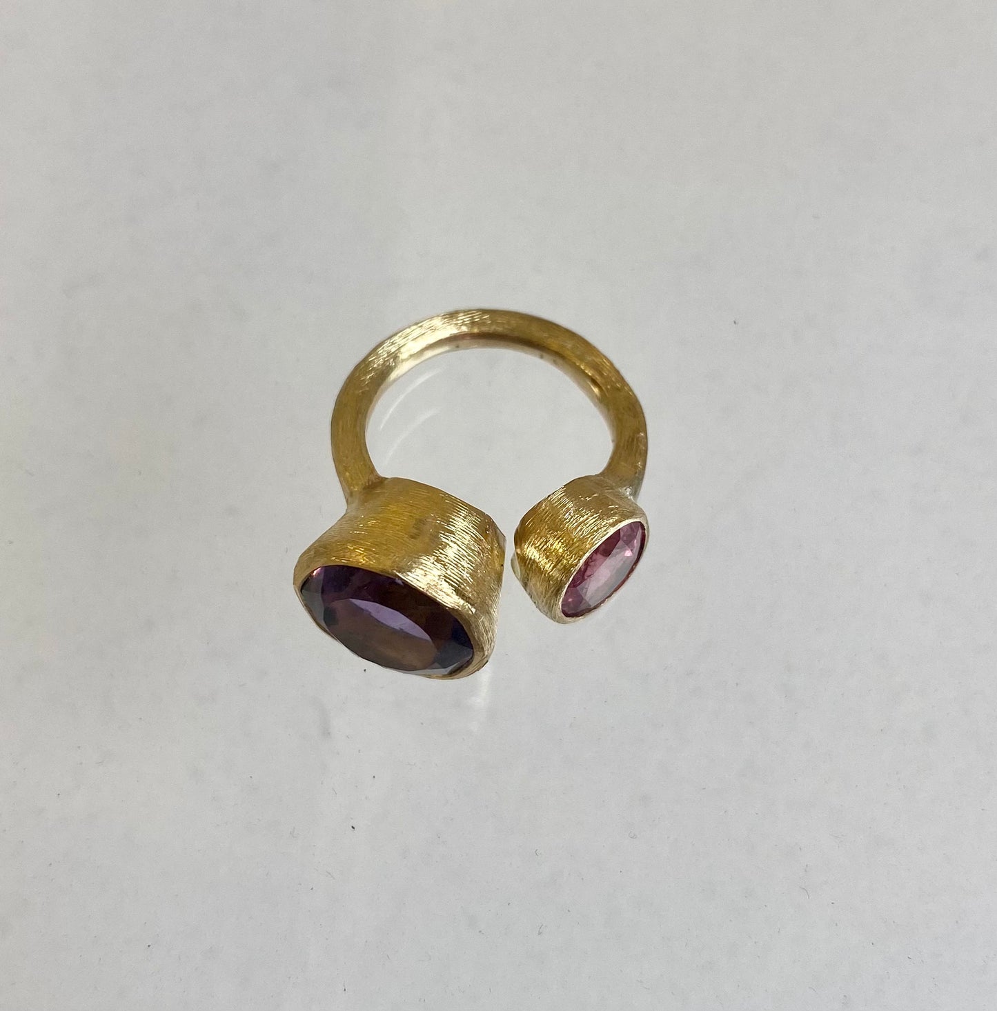 Anello ametista e tormalina rosa Bellagio