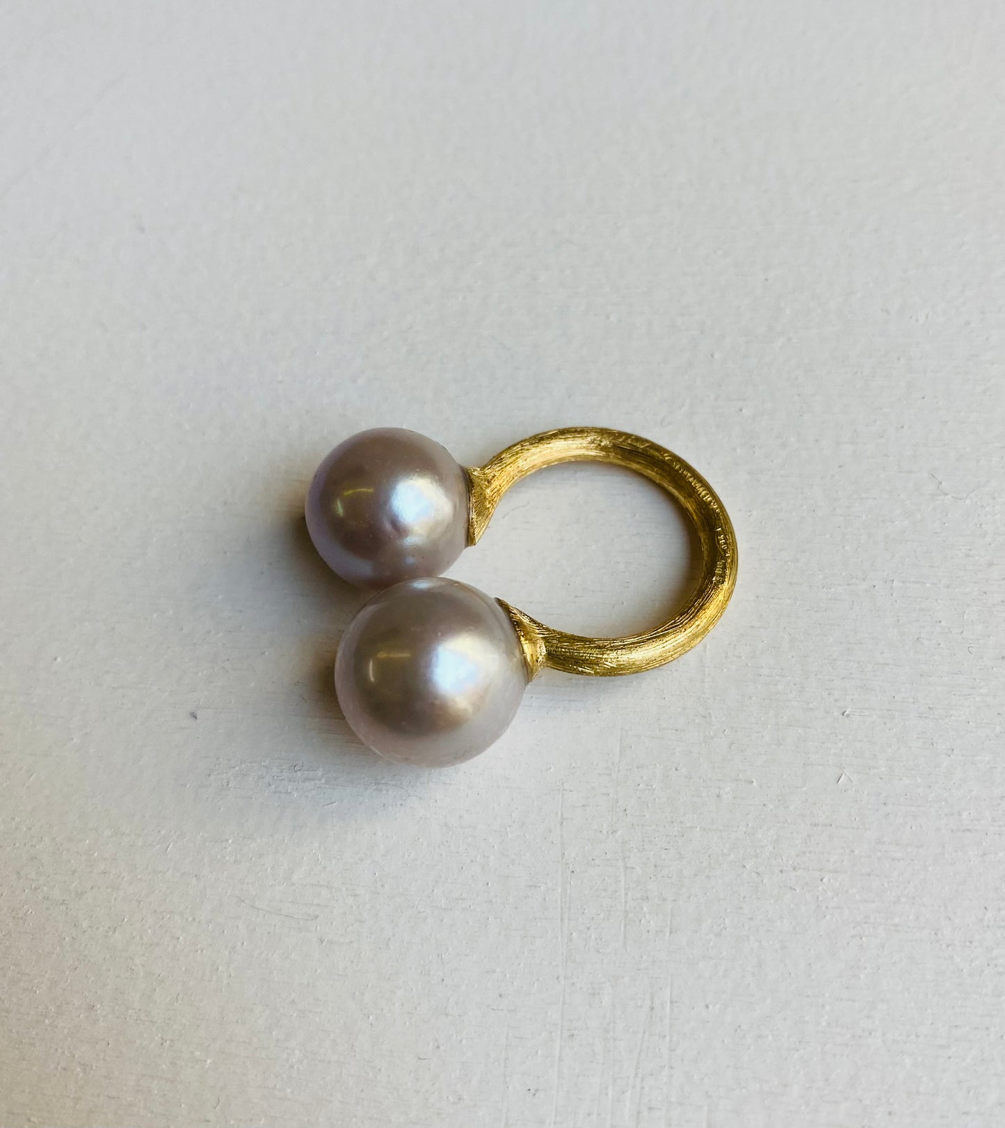 Anello doppia perla Varenna