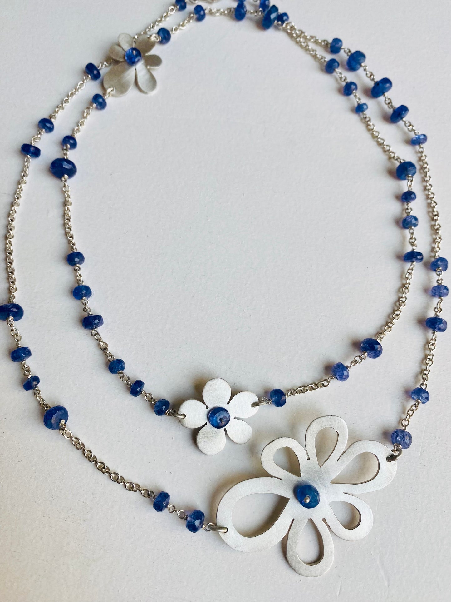 Collana argento tanzanite